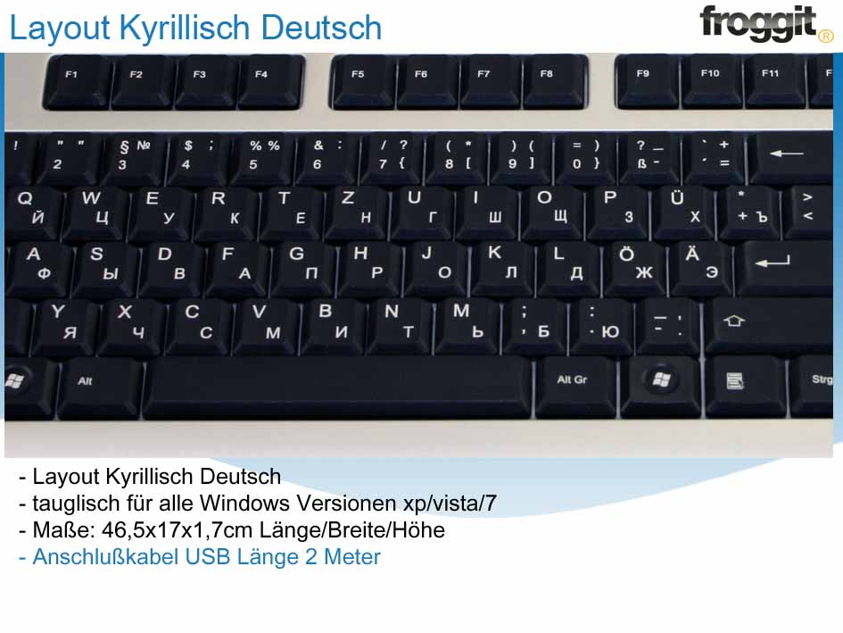 Tastatur Deutsch Russisch Kyrillisch Silber Schwarz eBay